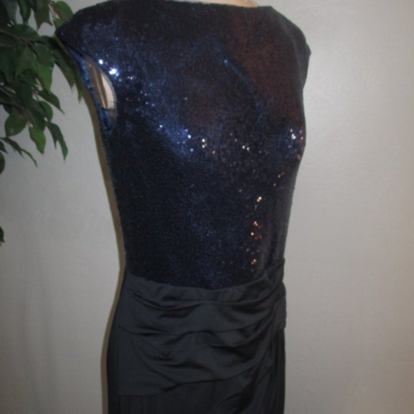 Sexy High slit Sequin Formal Prom Pageant Mother of Bride Dress Party Gown - Picture 3 of 11